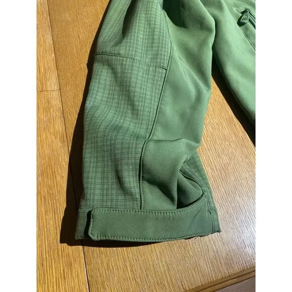 Men's Denali 2XL Fleece Lined‎ Soft Shell Full Zip Jacket Green Zip Shut Pockets
